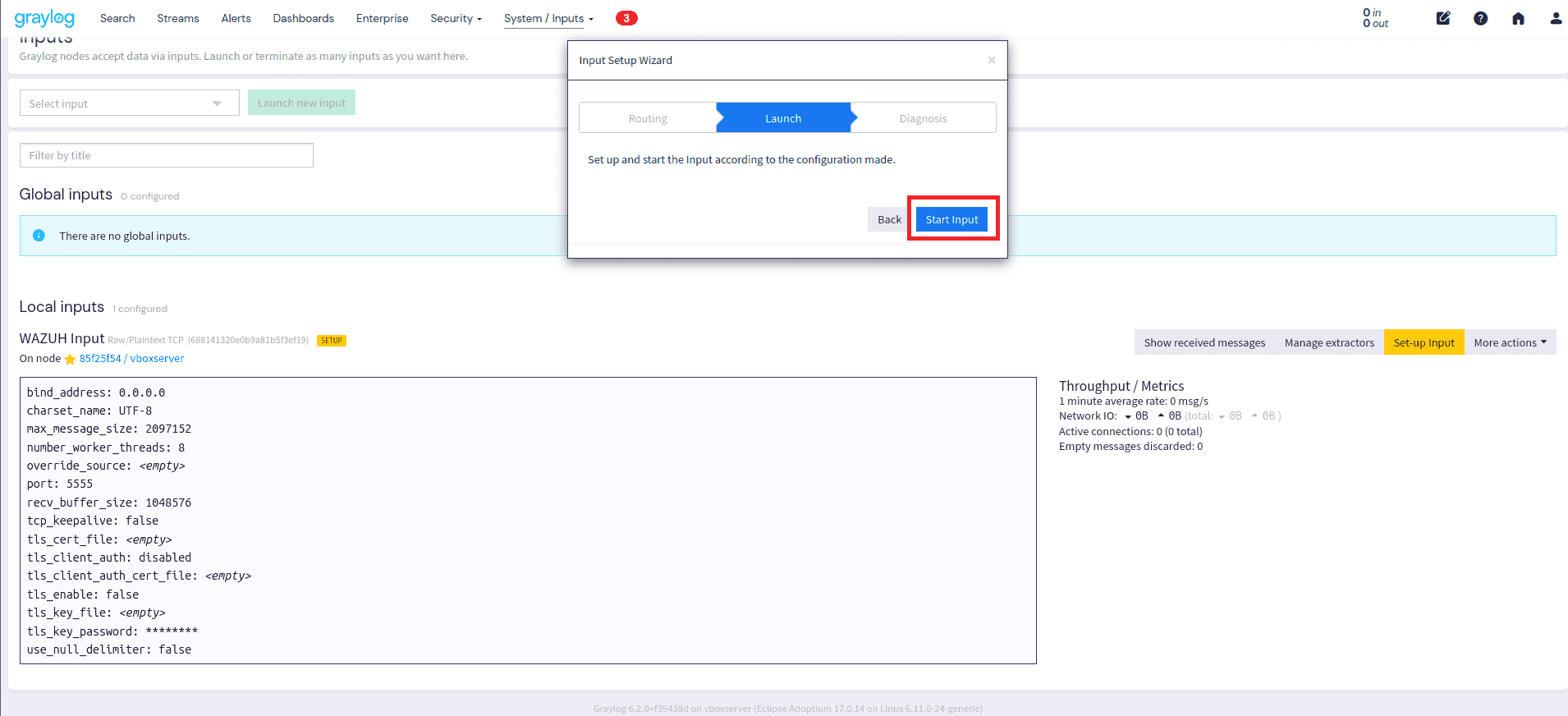 Start Input